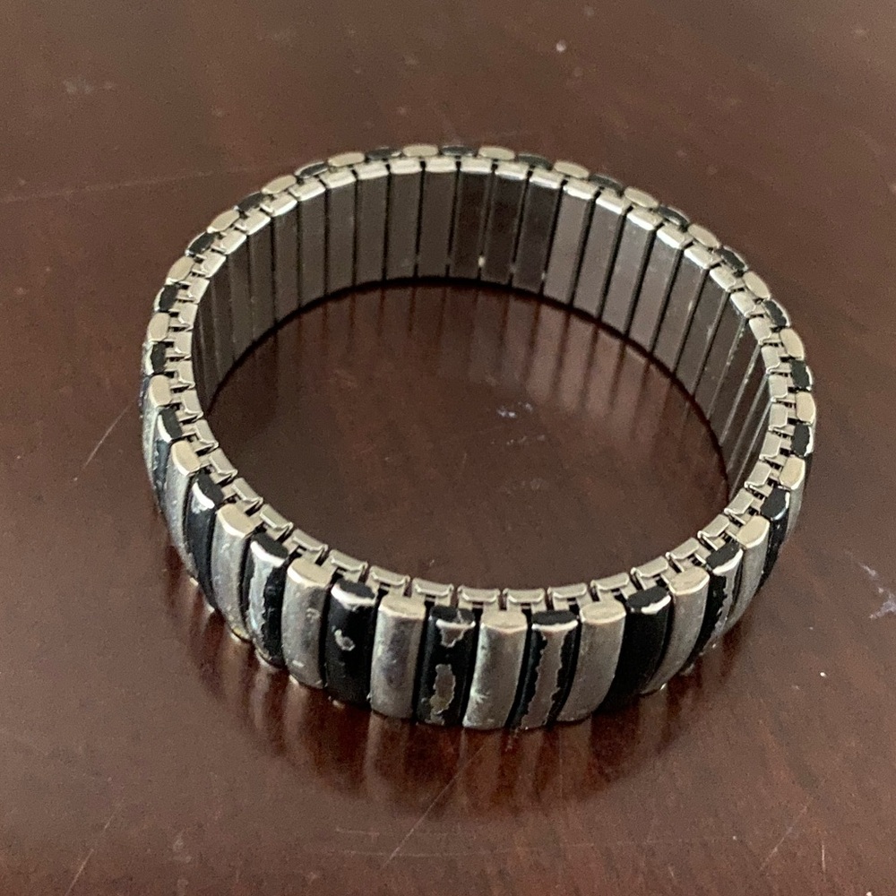 Vintage 1950’s watch stretch bracelet stainless reversible band  accordion
